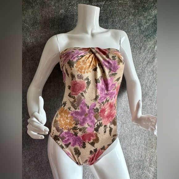 Vintage 80s Bill Blass Gold Showstopper Swimsuit - Picture 1 of 8